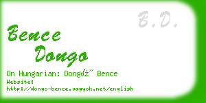 bence dongo business card